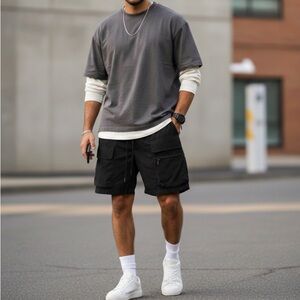 Richie Le Collection Utility Cargo Shorts